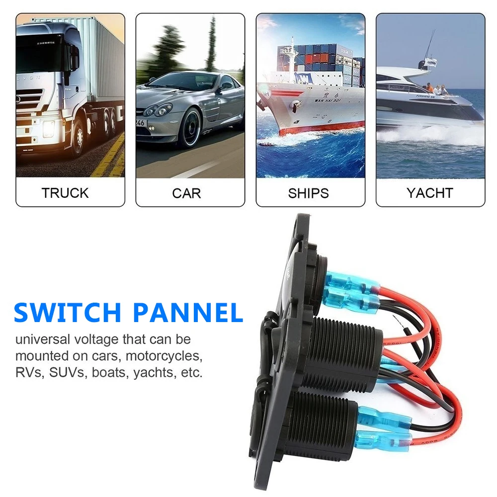 12 В лодка морской тумблер автомобильный переключатель панель для лодки gps мобильных RV грузовик Camper Dual USB мощность прикуривателя разъем