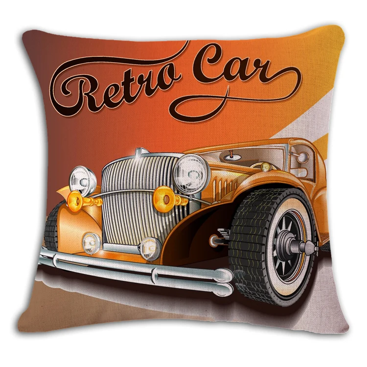 Cartoon Antique Car Cushion Cover Print Linen Affection Sofa Car Seat Family Home Decorative Throw Pillow Case Housse De Coussin Cartoon Antique Car Cushion Cover Print Linen Affection Sofa Car Seat Family Home Decorative Throw Pillow Case Housse De Coussin