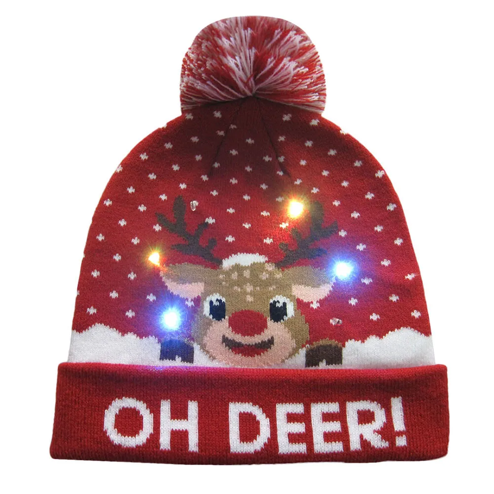 Светодиодный светильник вязаный красивый свитер теплая и удобная Рождественская шапочка Sombrero Y50C
