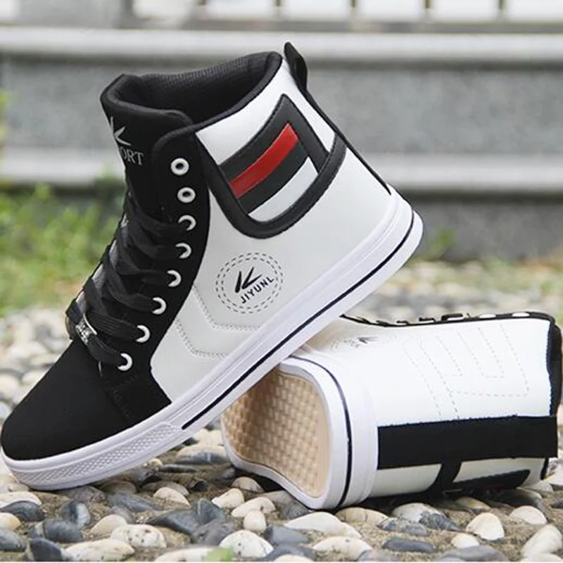 Men's Vulcanize Shoes Lace-up Men Casual Shoes Fashion High Top Men High Pipe Retro Comfortable Men's Flat Shoes Q71