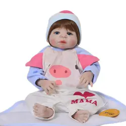 55 см Reborn toy Doll Lifelike Full silicone 23 дюймов ручной работы Reborn Baby куклы игрушки для девочек подарок на день рождения модные детские куклы