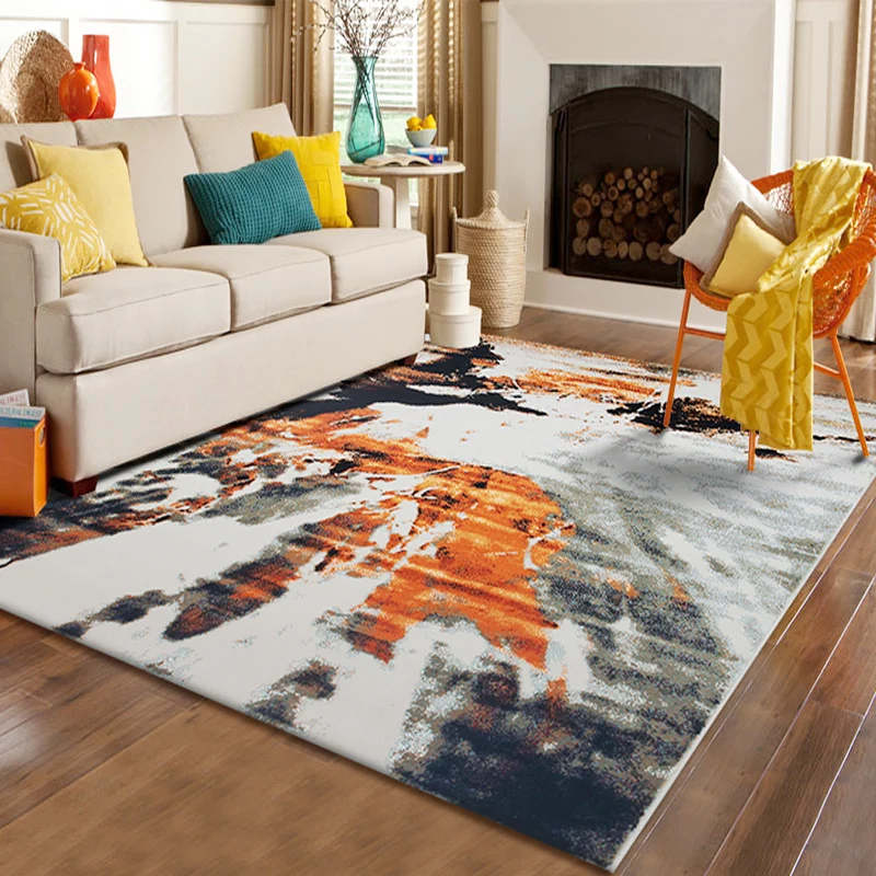 

Nordic abstract style High density woven carpet Living room coffee table hotel bedroom bedside blanket hotel elevator carpet