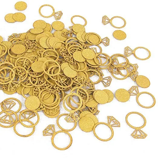 2 сумки Лучшие украшения для вечеринок Блестящий Золотой Алмазный диск кольцо Конфетти украшения для свадебного стола невесты
