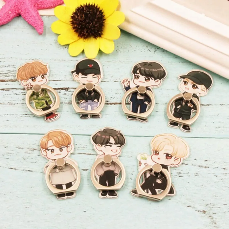 

New Got7 Jackson Mark Jb Junior YuGyeo Album Case 360 Ring Degree Finger Stand Holder