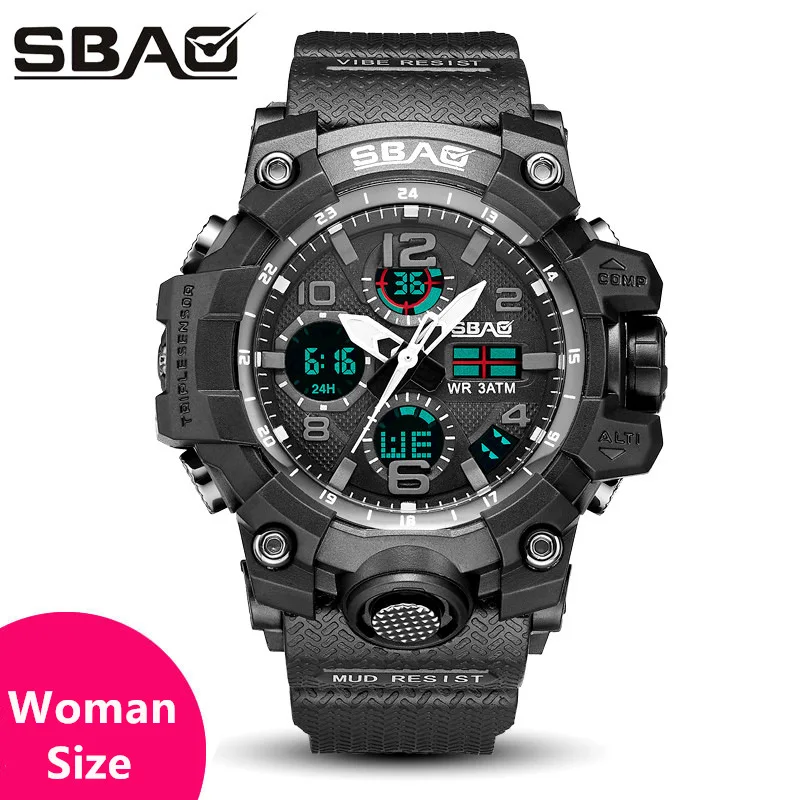 Одна штука парный комплект наручных часов цифровые мужские женские спортивные часы для плавания кварцевые часы с двумя дисплеями Брендовые Часы для мужчин и женщин G стиль - Цвет: woman size black