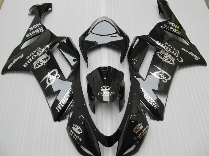 Набор обтекателей литьевой формы для KAWASAKI Ninja ZX6R 07 08 636 2007 2008 zx6r глянцевый черный