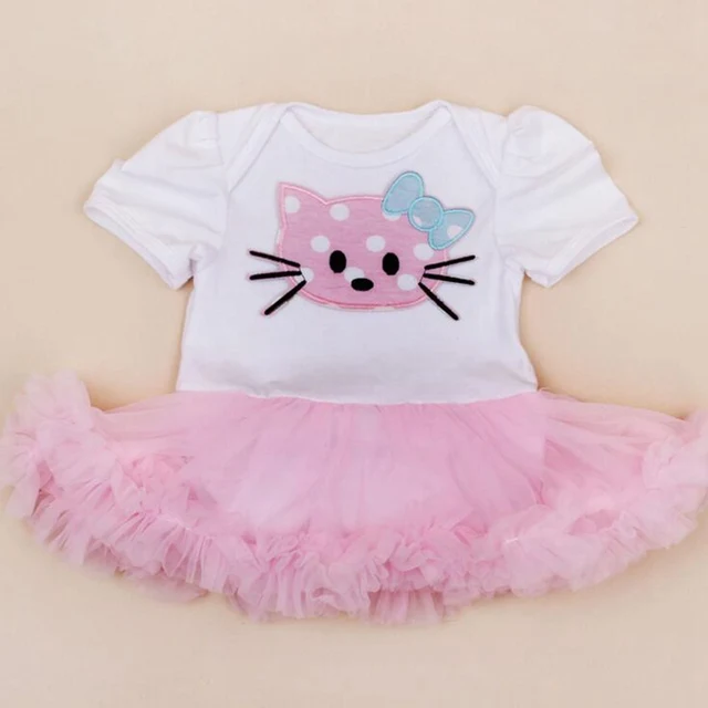 Hello Kitty Dress Girl Lace Tutu Baby Jurkjes Vestidos Infantis Summer