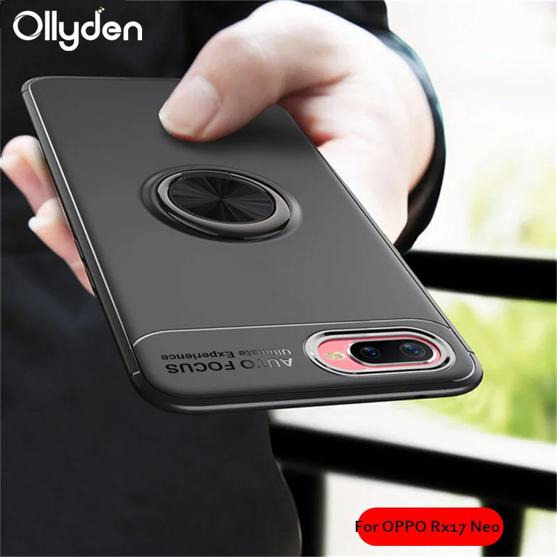 

For Oppo RX17 Neo Case Luxury Soft Silicone Stand Ring Shockproof Protective Back Cover For Oppo RX 17 RX17 Neo Case Shell