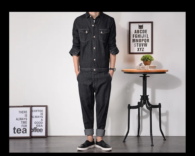 Модные комбинезоны в стиле хип-хоп; комбинезон; брюки; винтажные джинсы; мужские комбинезоны; облегающие джинсовые комбинезоны; сезон осень; модные однотонные брюки с принтом; A5209