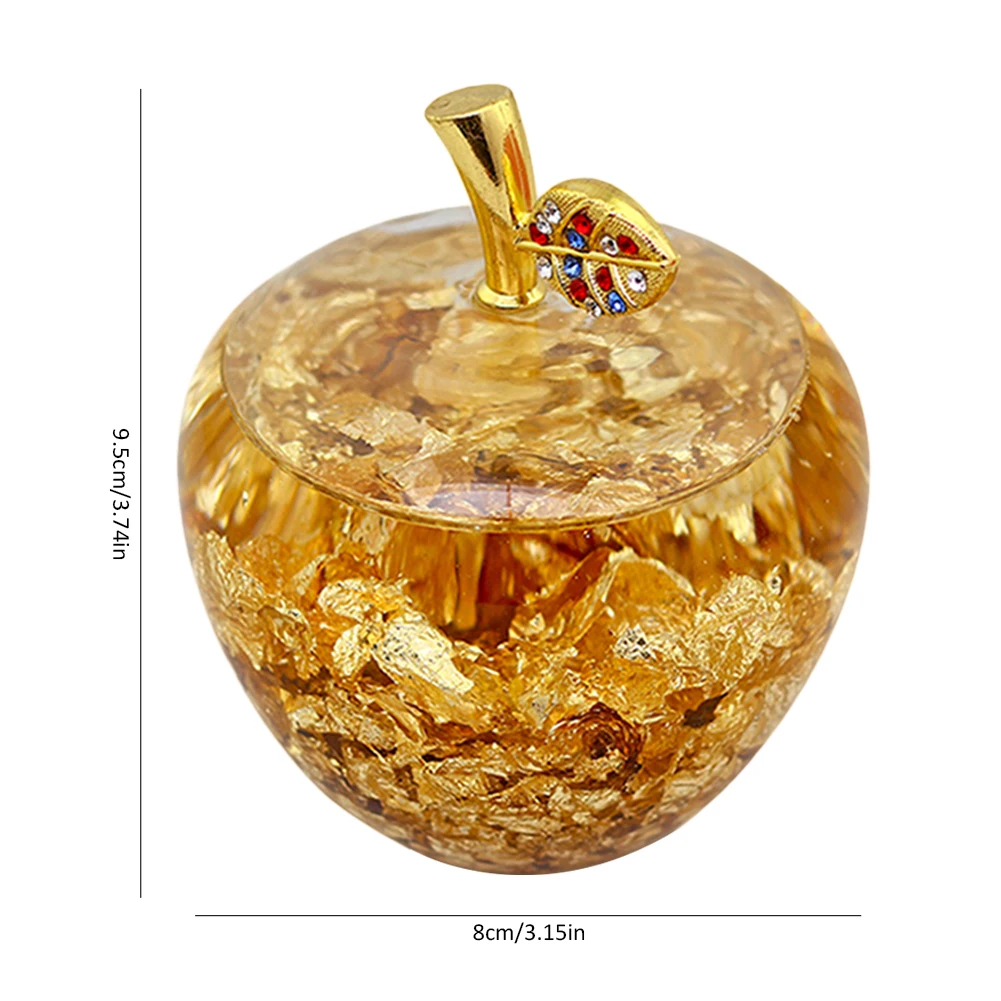 1 шт. новая хрустальная в стиле модерн Золотая фольга яблоко 9,5*8 см креативный подарок на год роскошное Золотое яблоко лучший домашний декор