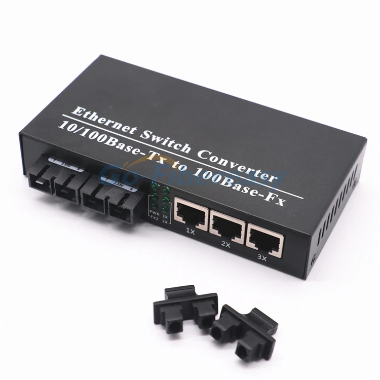 FTTH 1 шт одного волокна Media Converter 10/100 Мбит/с SMF дуплекс волокно 2FX SC 3TX UTP RJ45 Wavelenth 1310nm 20 км