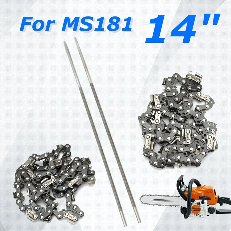 

4pcs 250mm Chainsaw Files 2pcs 3/8inch 50 Chains 2pcs for 14inch Stihls MS181