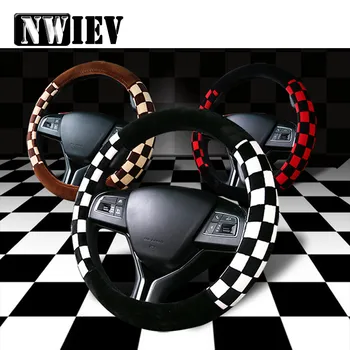 

NWIEV Winter car plush universal steering wheel cover For Chevrolet Cruze VW Passat B5 B6 Skoda Octavia a7 Rapid Fabia Superb
