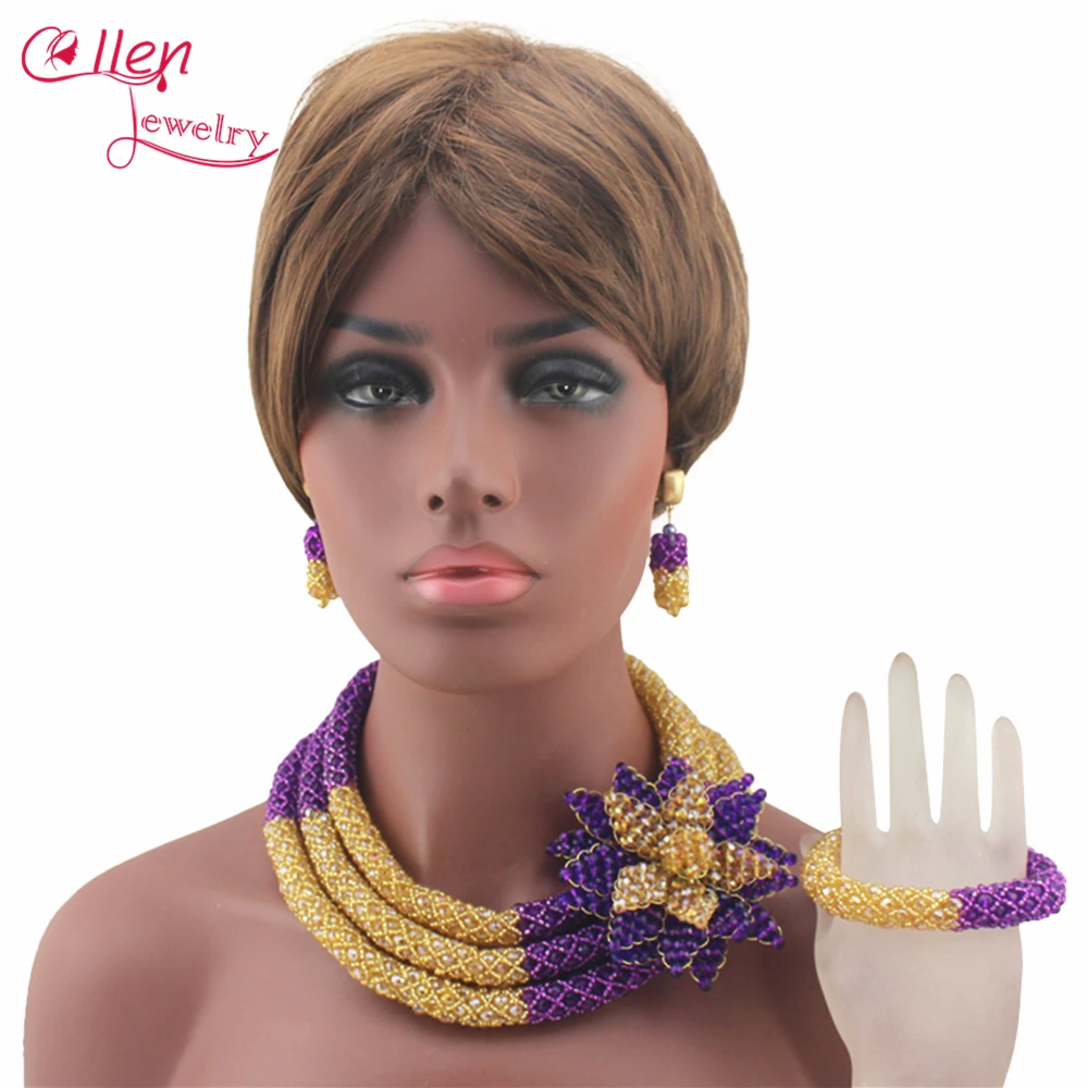 

Luxury African Beads Jewelry Set Nigerian wedding beads Bridal Red Crystal Beads Jewelry Set for Women Free Shipping W13554