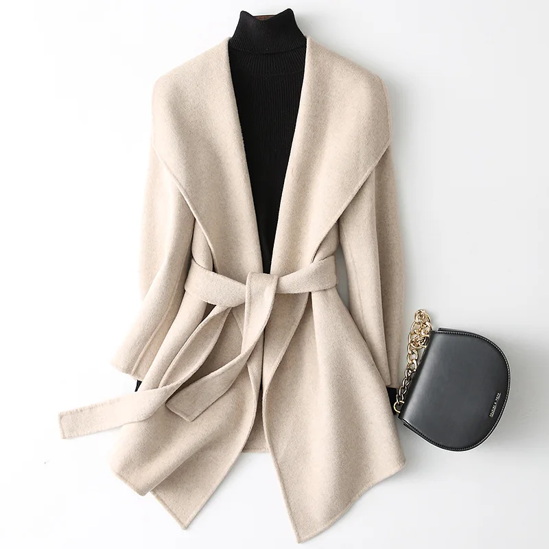 

KMETRAM Women's Windbreaker Real Wool Coat Female Jacke Woman Spring 2019 Streetwear Woolen Coats and Jackets Chaquetas MY2638