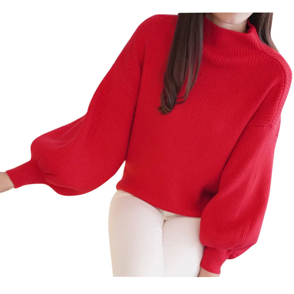 2018 Fashion Autumn Winter Women Sweaters Turtleneck Batwing Sleeve Pullovers Loose Knitted Female Jumper Tops | Женская одежда