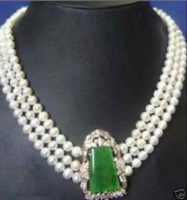 

Hot sale Free Shipping>>surprisingly freshwater pearl Necklace emerald