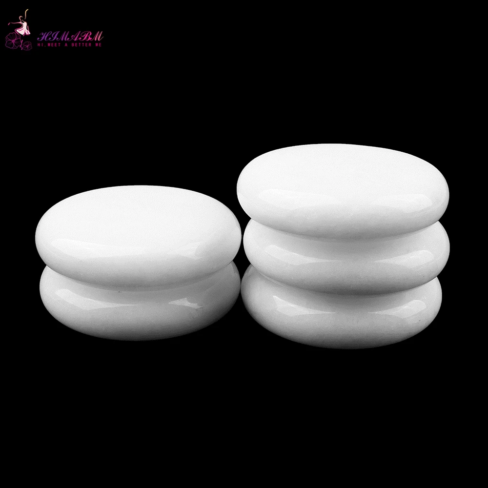 HIMABM 5 Pieces White jade SPA Hot Stone Massage Basalt Rocks Basalt Stone Oval Shape New Mini set Cold Lava Natural 8*8cm HIMABM 5 Pieces White jade SPA Hot Stone Massage Basalt Rocks Basalt Stone Oval Shape New Mini set Cold Lava Natural 8*8cm