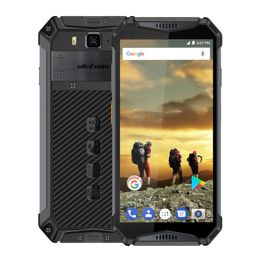 Глобальная версия Ulefone Armor 3 Android 8,1 IP68 водонепроницаемый смартфон 5,7 дюймов Восьмиядерный 4 Гб 64 Гб 10030 мАч NFC мобильный телефон - Цвет: Black