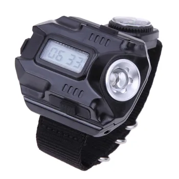 

Rechargeable Wrist Watch LED Tactical Watch Outdoor Waterproof LED Clock with Flashlight Wrist Watch Hiking Camping LED Torch