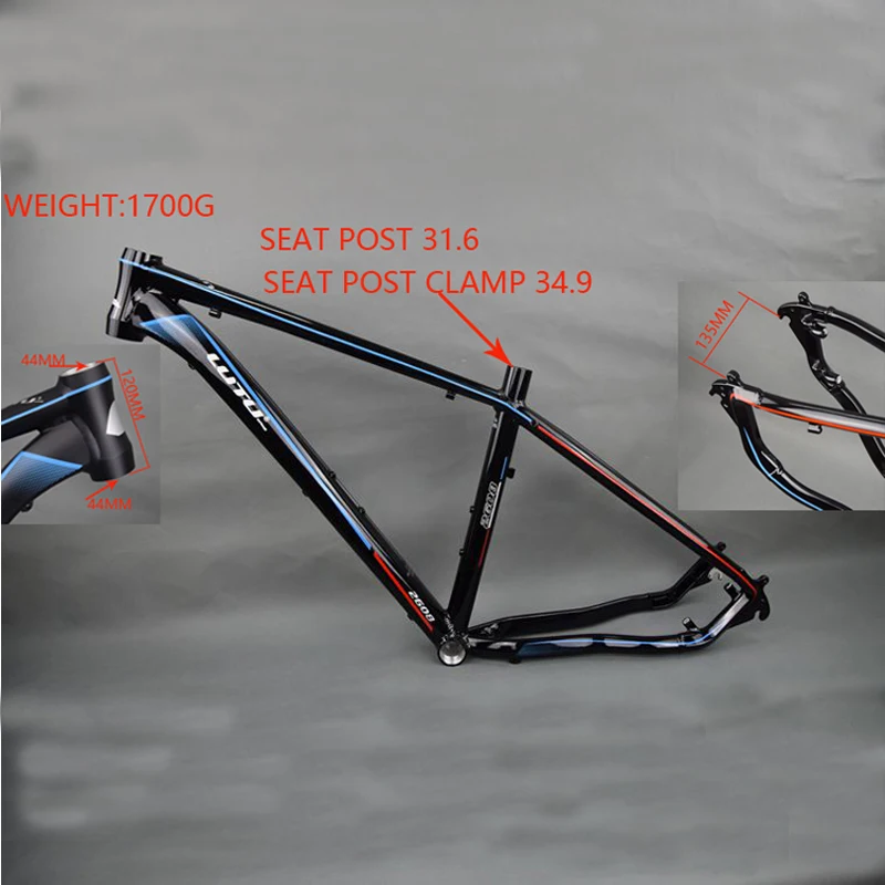 

LUTU 2608 Aluminum Alloy Frame Bicycle Frame 27.5-inch Ultra-light Frame Aluminum Alloy Mountain Bike Frame 26-inch