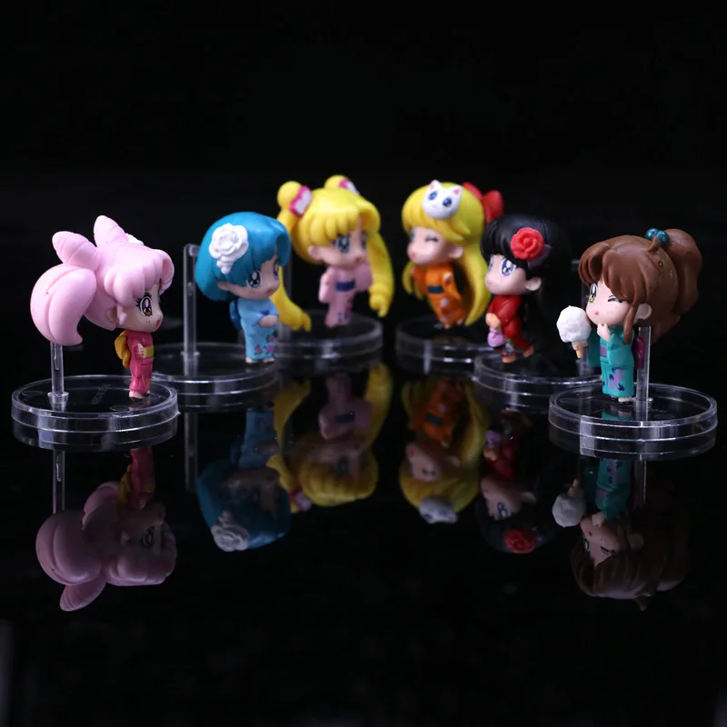 2017 Sailor Moon Mars Mercury Jupiter Venus Action Figure Toys Anime Cartoon Dolls Brinquedos 6pcslot 5-6cm (3)