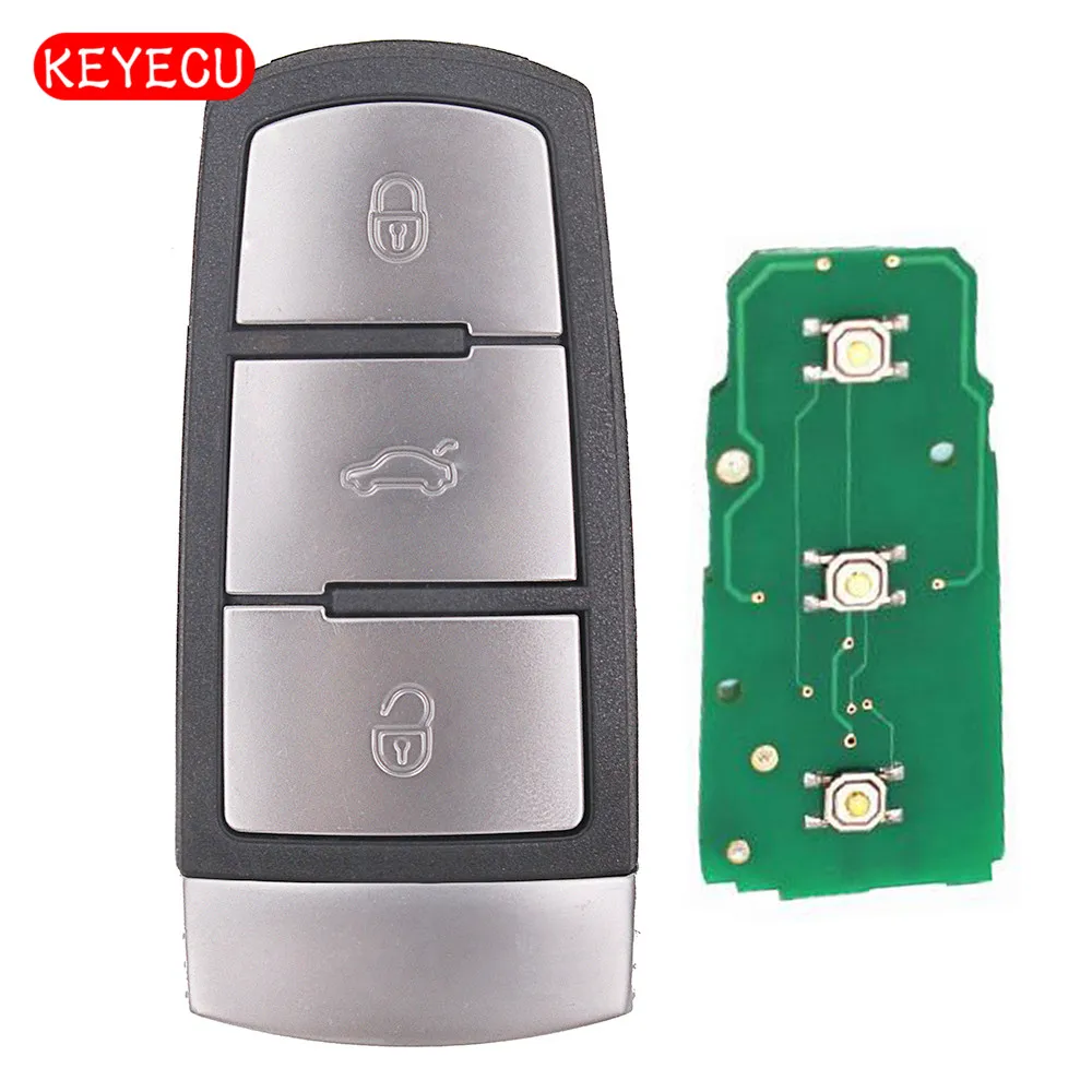 Volkswagen Key Replacement Keyecu Replacement Remote Car Key Fob 3 Button 433MHz CAN ID48 for VW