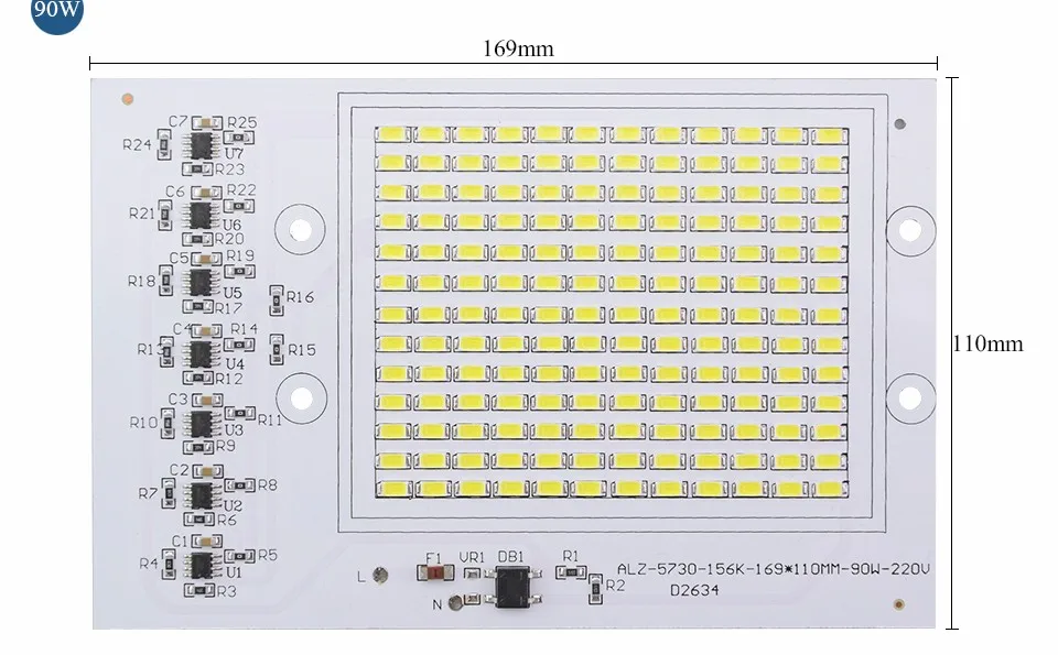 SMD5730 2835 Светодиодный лампы с чипом Smart IC 220 В 10 Вт 20 Вт 30 Вт 50 Вт 90 Вт лампа для наружного прожектора освещения Холодный белый/теплый белый