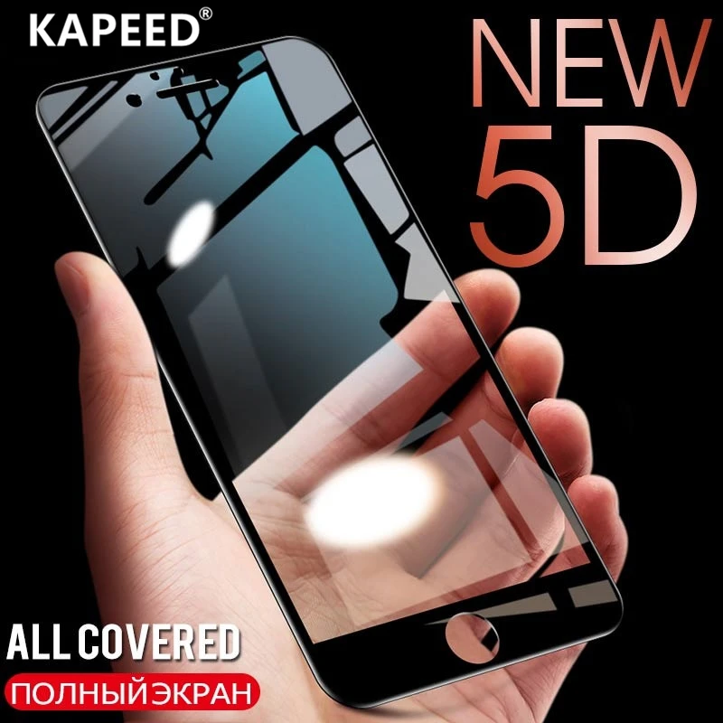 Закаленное стекло для IPhone 7 8 6 6s Plus 5S SE новое 5D полное покрытие защита экрана