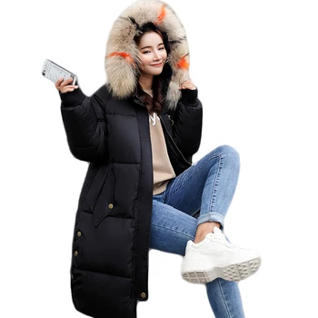 

Warm Hooded Fur Collar Cotton Long Parka Plus Size Women Winter Jacket 2018 Clothing For Mujer Feminine De Inverno Casaco CM950