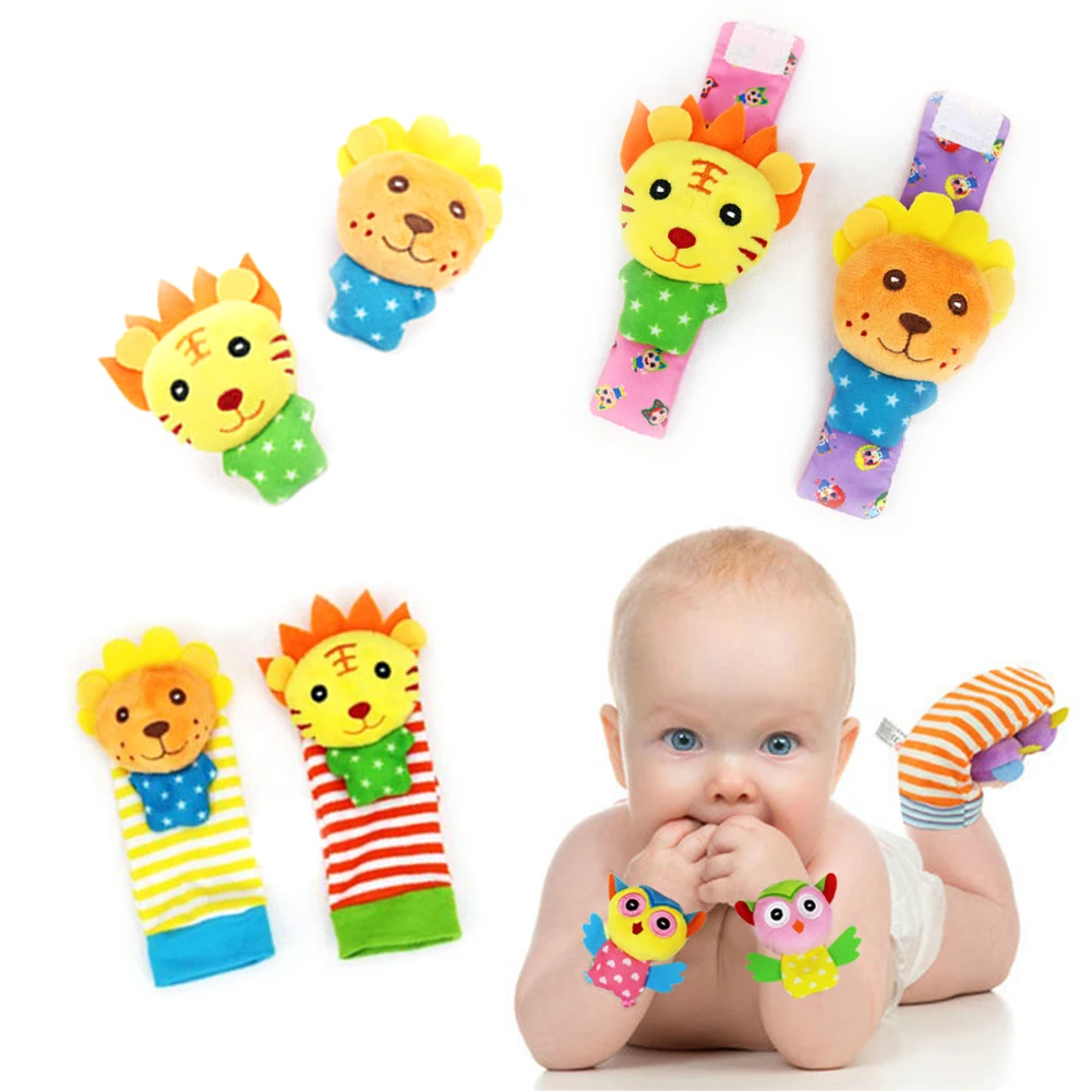 Baby Toy Baby Rattles Toys Animal Socks Wrist Strap Foot Socks Infant