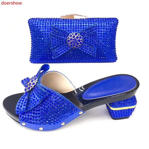

doershow fashion Ladies Shoes and Bags To Match Set Nigerian Shoes and Matching Bag African Wedding Shoes and Bag Set!!XS1-33