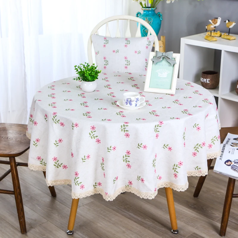 

Cotton Linen Table Cloth For Living Room Decorate Waterproof Oil-proof Tablecloth Round Tablecloth Table Cover