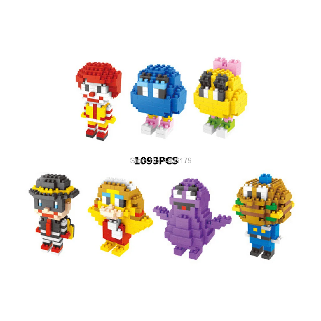 

hot LegoINGlys creators Famous image Ronald McDonald and friends micro diamond building blocks figures nanoblock brick toys gift