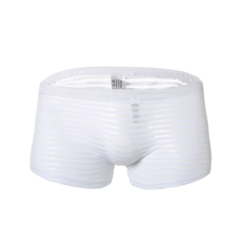 

Fashion Multicolor Breathable Boxers Mesh Striped Men's Boxer Shorts Underwear Men Sexy Ultrathin Trunks Shorts Underpants Cueca