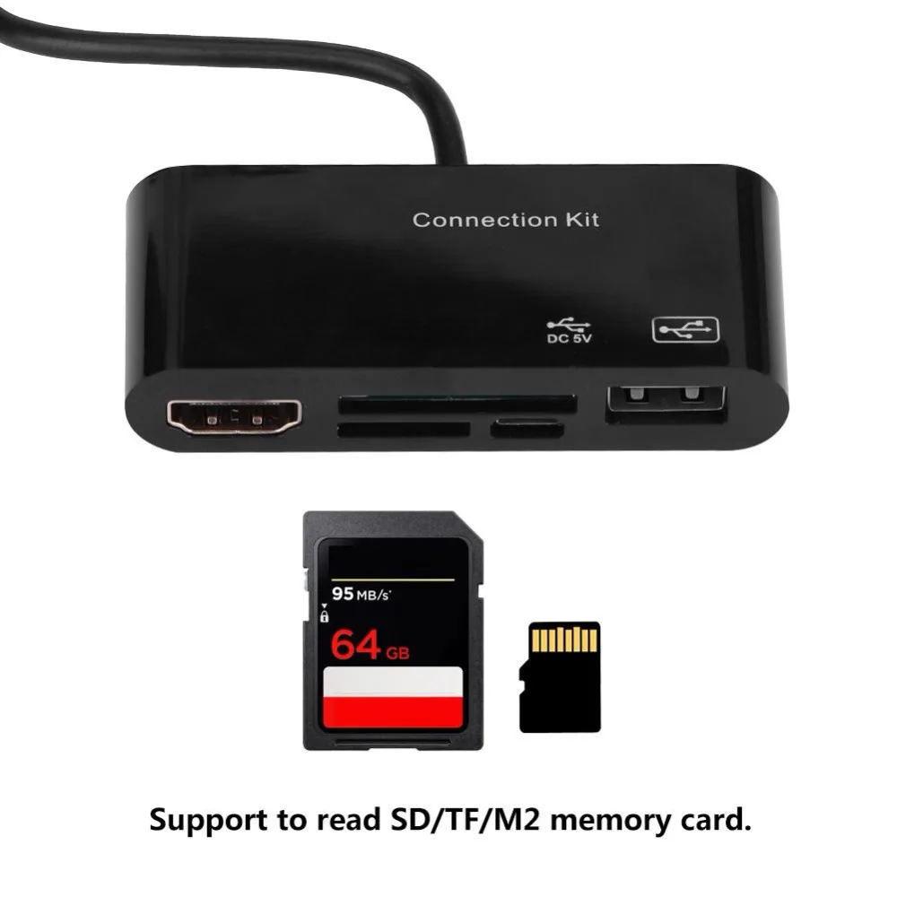 Микро USB к HDMI конвертер адаптер с OTG кард-ридер видео конвертер USB кабели для samsung galaxy S3/S4/S5/Note 2/Note 3