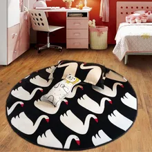 Корейский стиль лебедь ковер детский ползающий домашний мягкий коврик вельветовый круглый эркер йога коврик прикроватный коврик открытый ковер