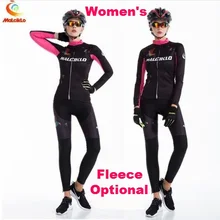 Женский спортивный велосипед с длинным рукавом Джерси женские майки для велоспорта зимняя флисовая велосипедная гоночная одежда гоночное платье QM17LTW1