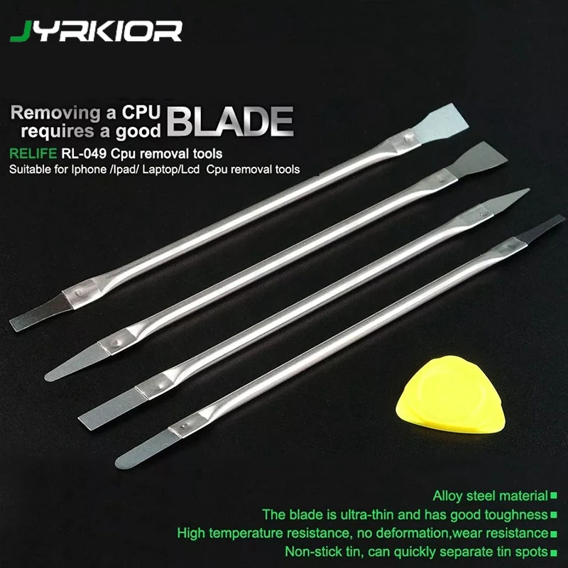 

RL-049 Double Head Ultra Thin Dedicated Disassembly Tool For Mobile Phone Motherboard CPU Chip Rewrok Removal Scraping Knife