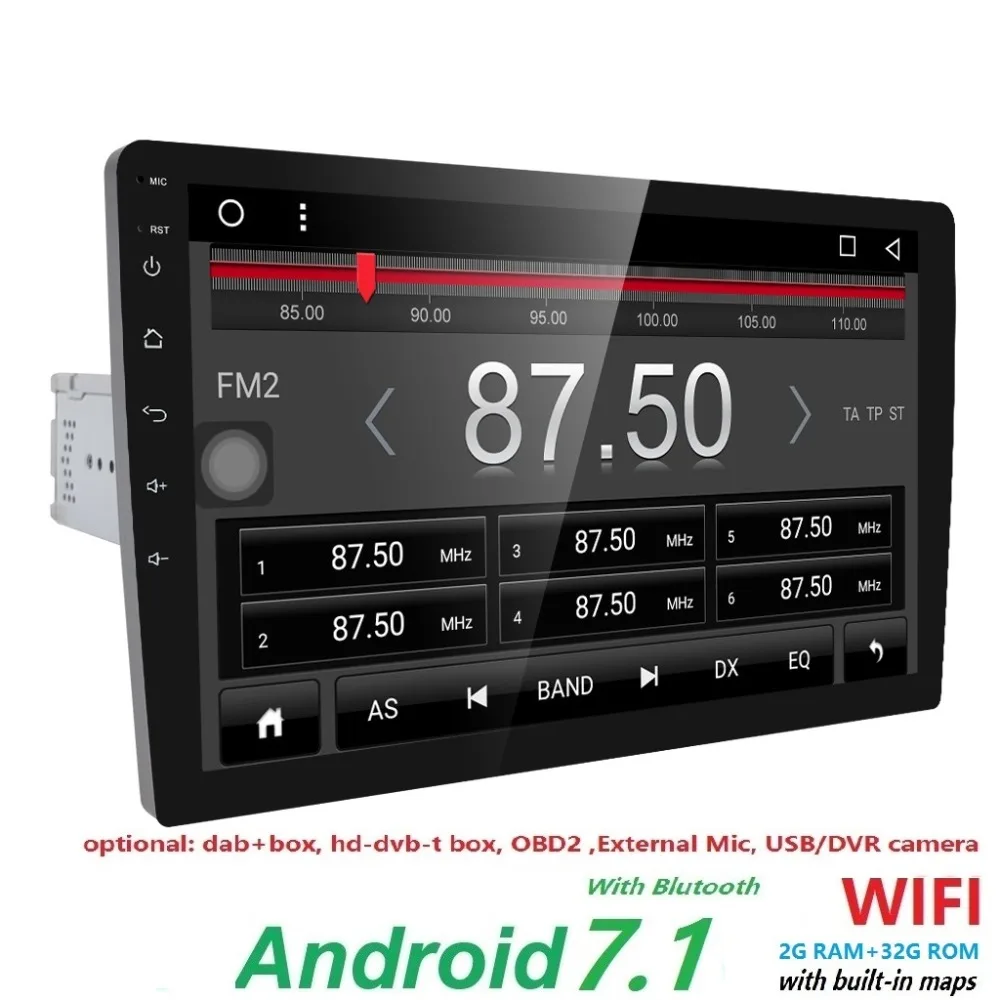 free shipping 2GB RAM 32G ROM single 1 din 10 inch full touch screen Android 7