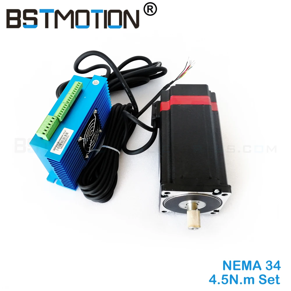 

Nema34 Closed-Loop Servo Motor Kits 6A 4.5N.m 2-Phase HB860H Hybrid Step-servo Driver CNC Controller 8A 86HB250-80B