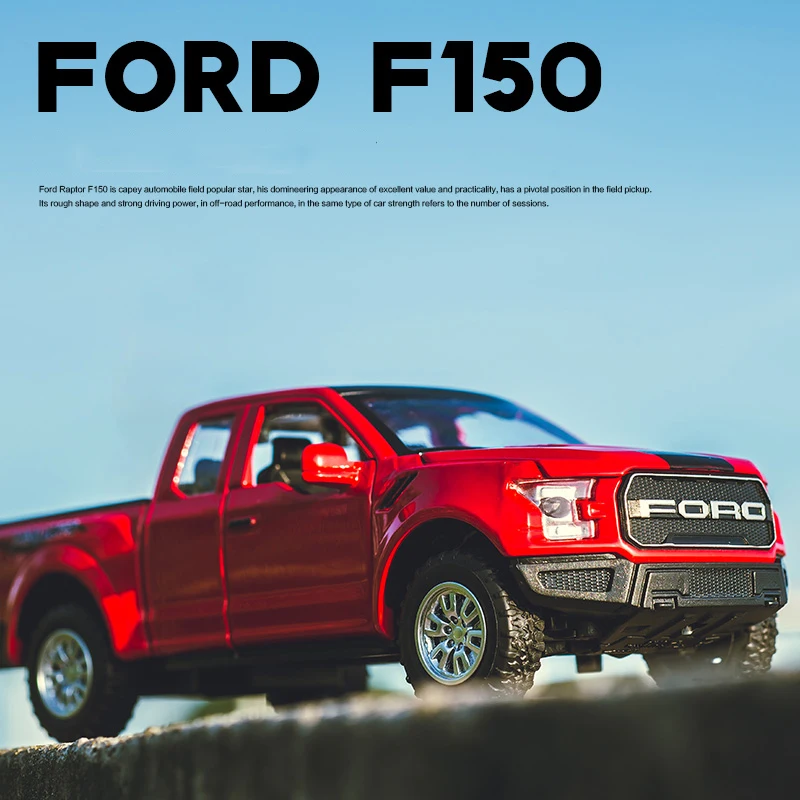 KIDAMI Ford F150 Raptor игрушечный пикап 1:32 литой автомобиль модель со звуковым светильник