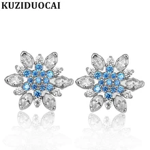 Kuziduocai, новинка, модные ювелирные изделия из нержавеющей стали, циркониевые серьги-гвоздики со снежинками для женщин, подарок, массивные Серьги Brincos Pendientes E-319