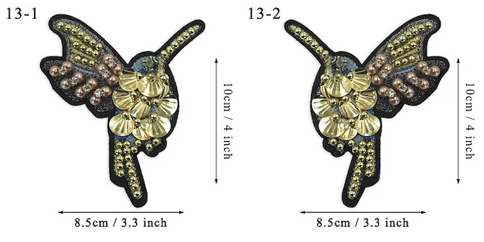 Комплект из 2 предметов, расшитая блестками птица, бисер, жемчуг, вышивка, нашивка для пришивания одежды, аппликация, сделай сам, сумки, значки, патчи для одежды, декоративные