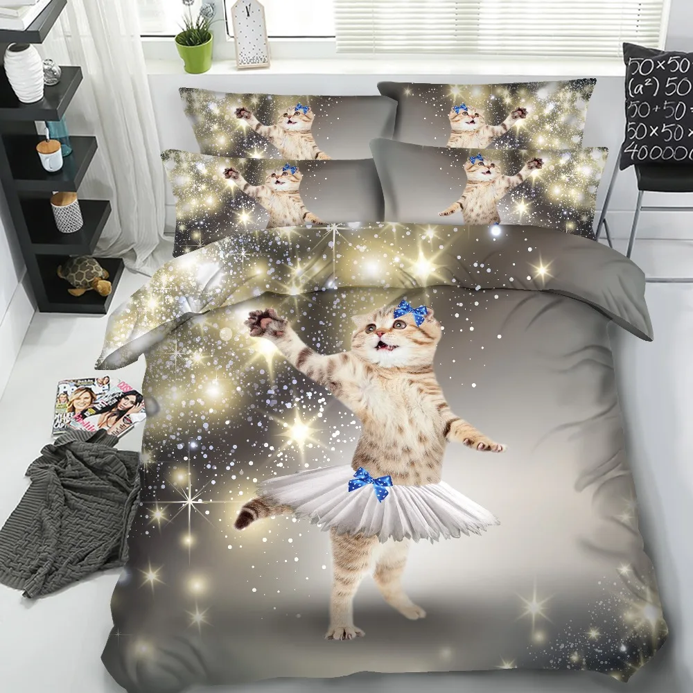Buy Short skirt cat Bedding Sets 3/4pcs Starry Pattern