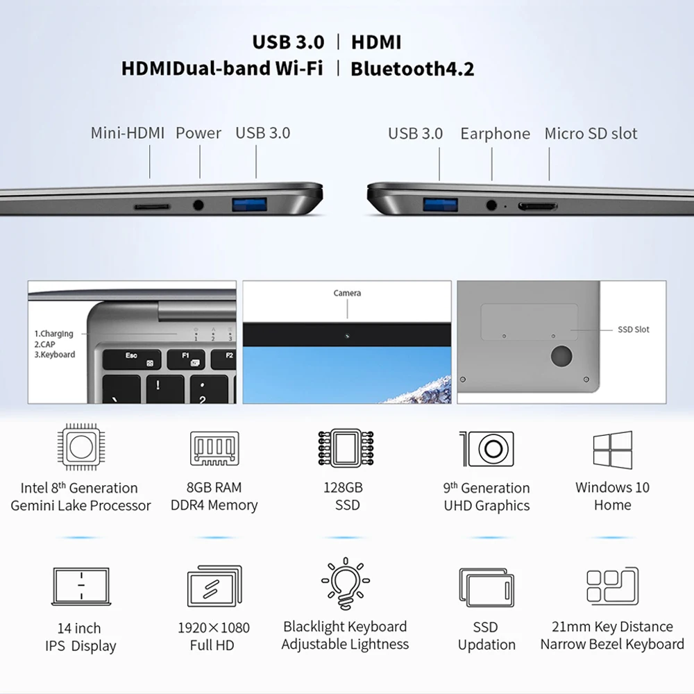 Teclast ноутбука F7 плюс ноутбук 8 gb Оперативная память 128 GB SSD 14 дюймов Windows10