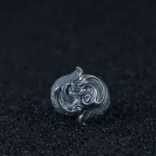 S925 серебро винтажное тайское серебряное Ремесло Кольцо Открытие перо Крылья модное серебряное кольцо мужское кольцо