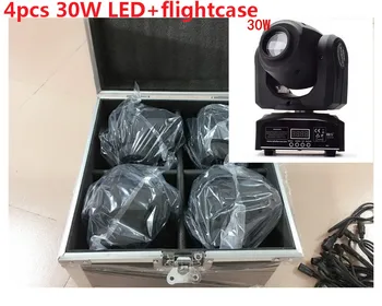 

4 PZ 30 W mini Moving Head + flightcase + 1.2 m Dmx cableLED Spot Moving Head Light/USA Luminums 30 W LED DJ Spot Light