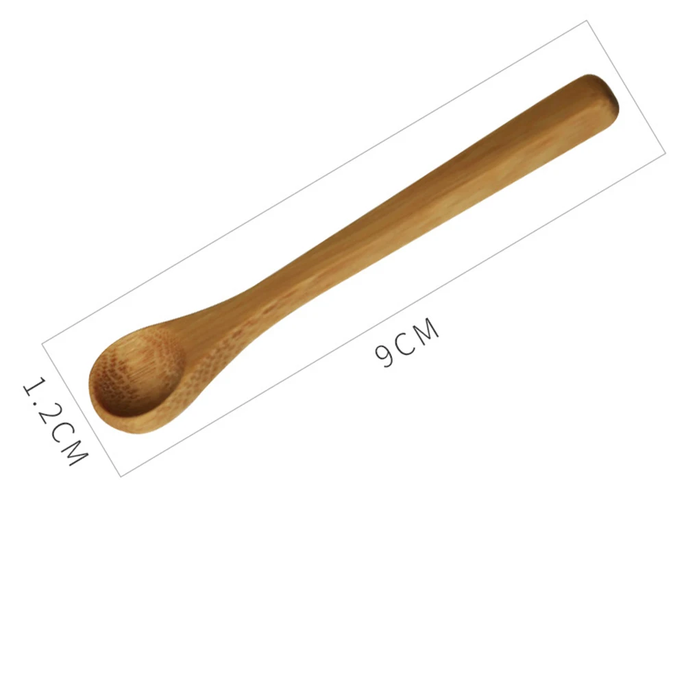 6 шт бамбуковая длинная ручка глубокая ложка Flatware из нержавеющей стали для дома