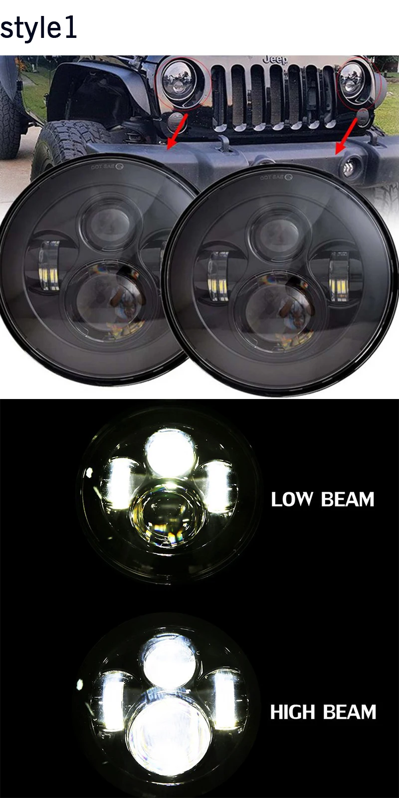 For Lada Niva 7 inch Led Headlight HiLow Beam Light Halo Angle Eyes DRL HeadLamp For Jeep Wrangler off Road 4x4 Suzuki Samural未标题-3
